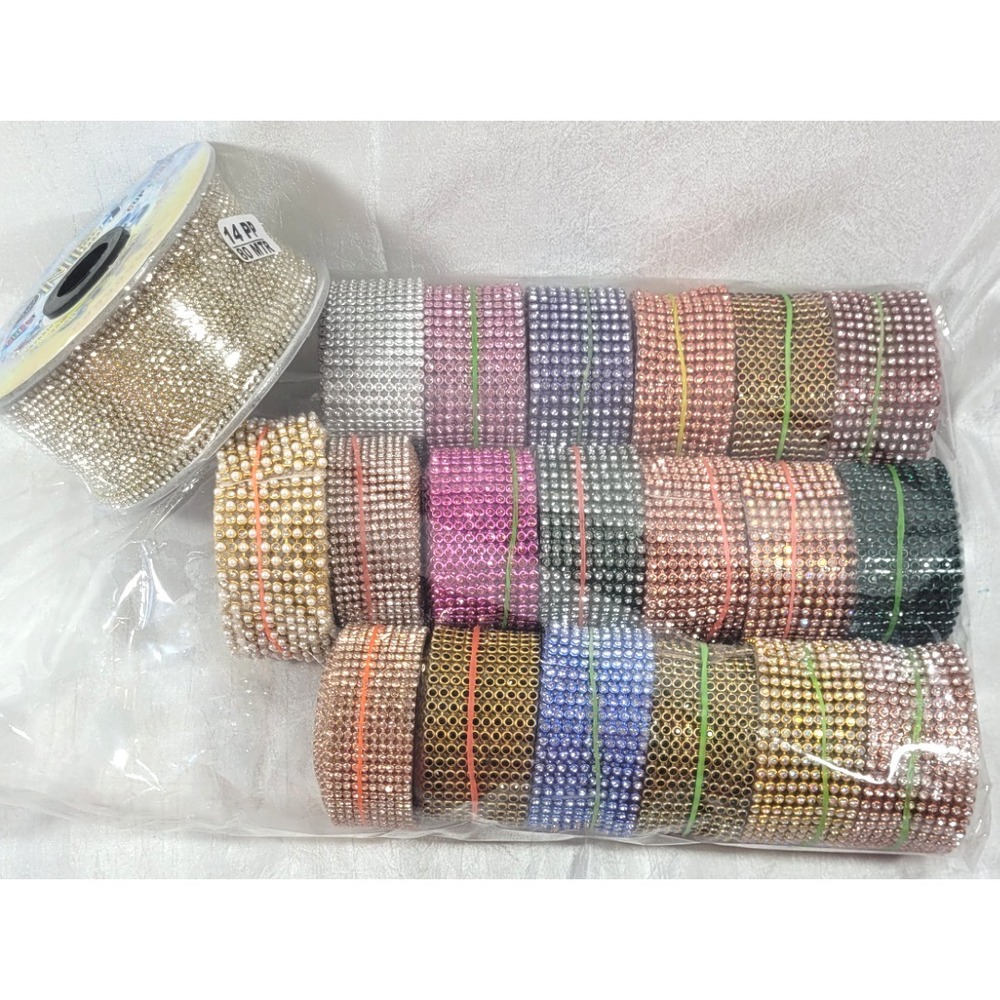 LOT: 80 Meters Single Strand SS6.5 Crystal Rhinestone Cup Chain Embellishment +
